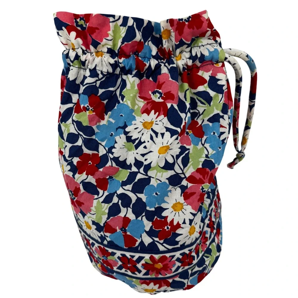 Vera Bradley Diddy Bag Retired Summer Cottage Drawstring Pouch Plastic Lined